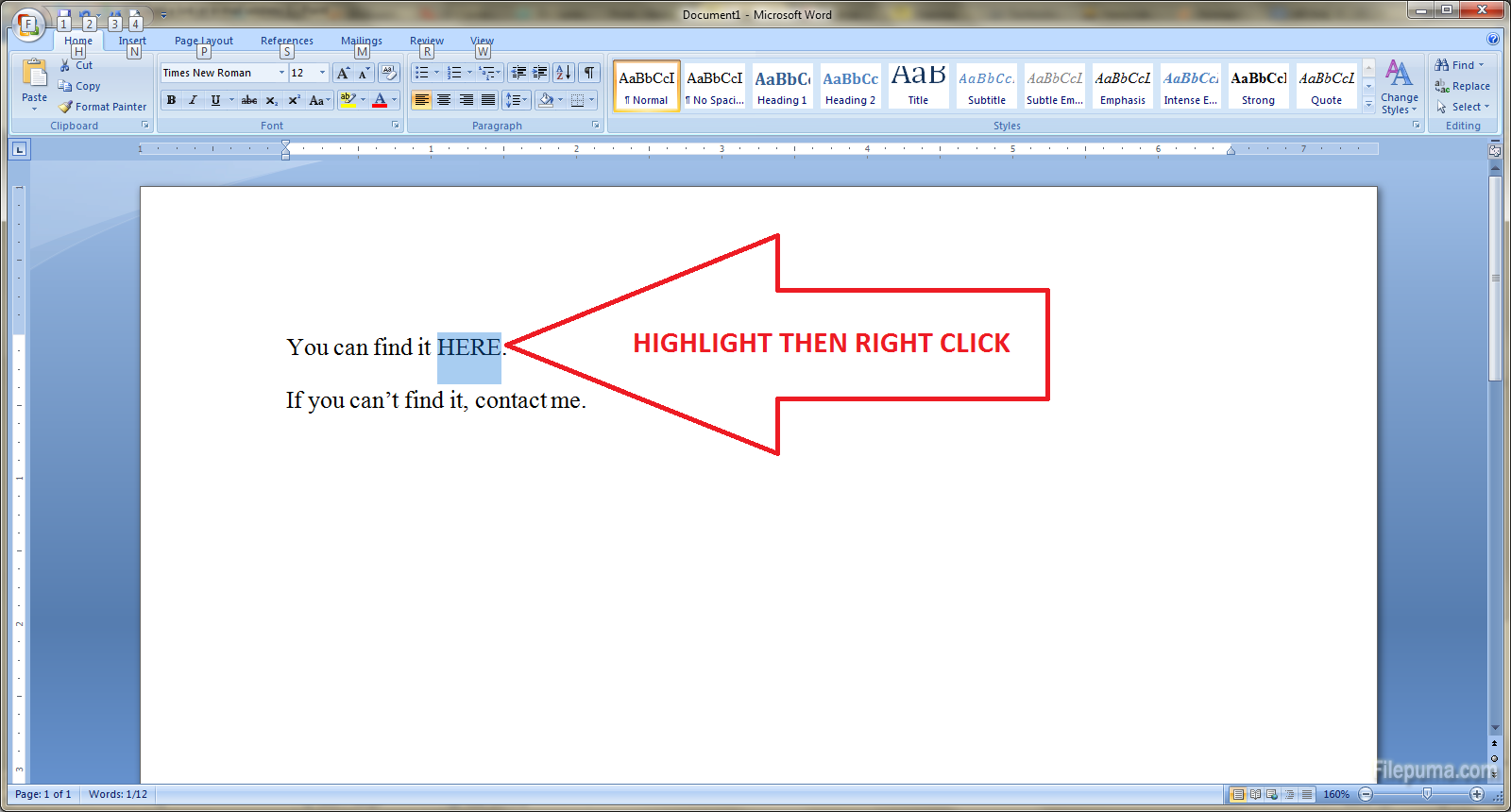 Add a link or e-mail address 1