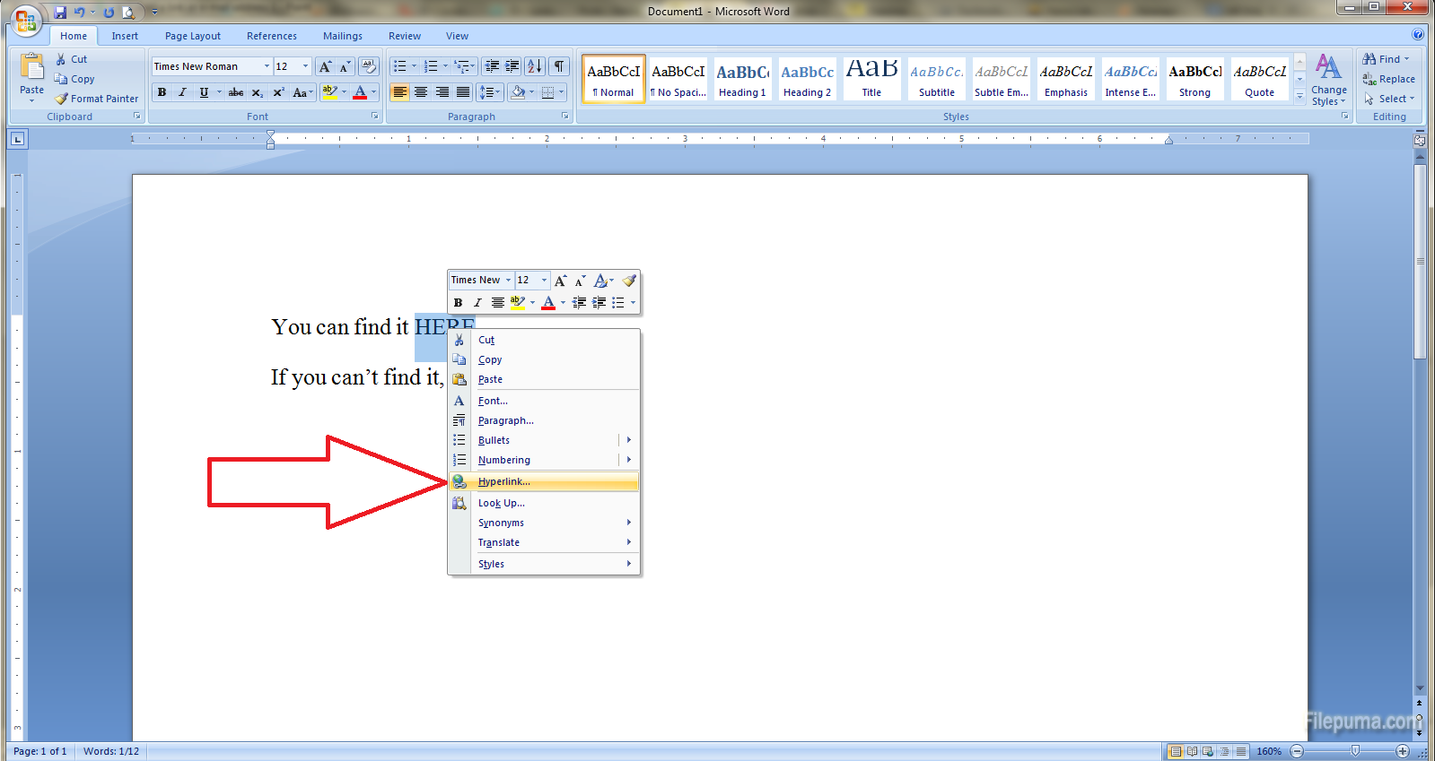 Add a link or e-mail address 2